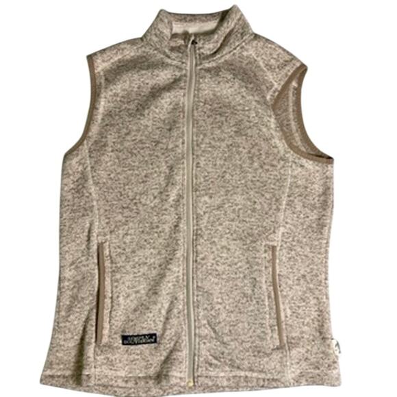 Simply Southern Full Zip Vest Womens Medium Oatmeal Heathered Fall Layering - Picture 1 of 7